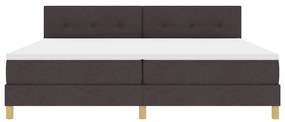 Cama Box Spring com Colchão Castanho 200x200 cm Tecido
