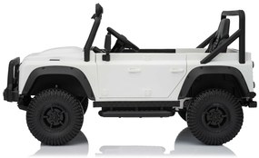 Jipe elétrico para crianças Land Rover Defender 110 SVX 12V, 4X4, luzes LED, bateria de lítio, licença ORIGINAL Branco