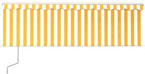 Toldo retrátil automático com estore 4,5x3 m amarelo e branco