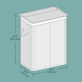 Cesto para roupa suja com 2 compartimentos de 51,5 x 31,5 x 61,5 cm castanho
