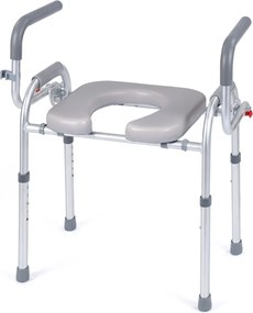 Assento elevatório para sanita para idosos com altura ajustável de 48,5 a 58,5 cm, estrutura metálica, para idosos, doentes e grávidas, capacidade de