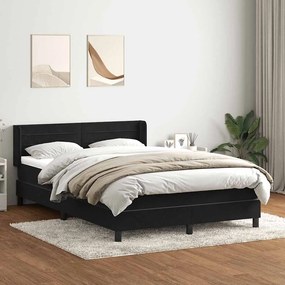 vidaXL Cama com molas/colchão 140x210 cm veludo preto