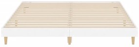 Estrutura de cama 200x200 cm derivados madeira branco brilhante
