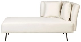 Chaise-longue à direita em tecido branco RIOM Beliani