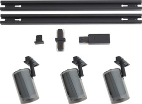 Modern railsysteem zwart met 3 spots 1-fase - Iconic Lloyd