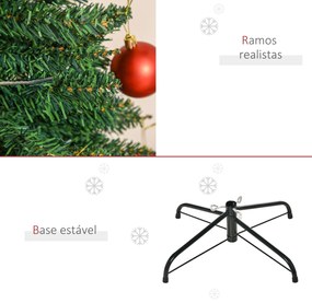 HOMCOM Árvore de Natal Artificial 210cm Ignífugo com 499 Pontas de Ram