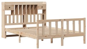 Cama com estante sem colchão 150x200 cm pinho maciço