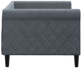 Sofá-cama 80x200 cm veludo cinzento-escuro
