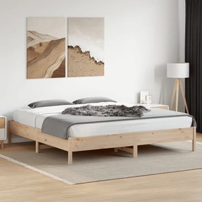 Cama sem colchão 200x200 cm madeira de pinho maciça