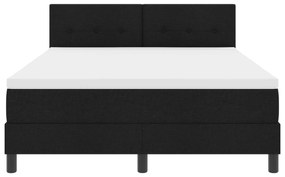 Cama Box Spring com Colchão Preta 160x200 cm Tecido