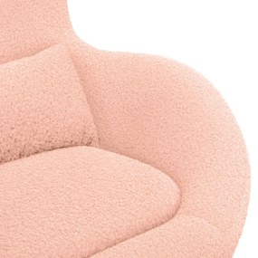 Poltrona Ovo vidaXL Rosa em Tecido Semelhante à Lã