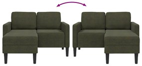 Sofá 2 lugares com Chaise em L 125 cm couro artificial