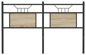 Cabeceira de cama 150 cm derivados madeira/aço carvalho sonoma