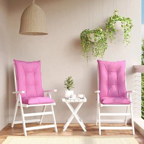 vidaXL Almofadões para cadeiras altas de jardim 2 pcs tecido rosa