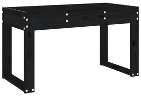 Banco de jardim 80x38x45 cm madeira de pinho maciça preto
