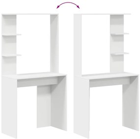 Mesa de Computador Branca Branca Madeira engenheirada Média