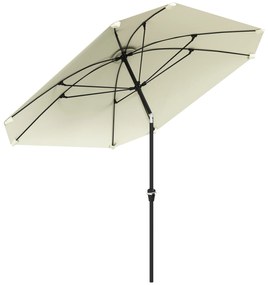 Outsunny Chapéu de Sol de Exterior 233x233 cm Chapéu de Sol de Jardim com Ângulo Ajustável Impermeável Creme