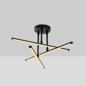 Candeeiro de Teto Ledflower – Preto – 51x26x51 cm