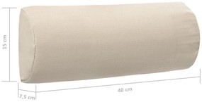 Encosto cabeça cadeira de pátio 40x7,5x15 cm textilene creme