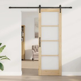 Conjunto de Porta Deslizante vidaXL com Ferragens 73.5x211 cm em Madei