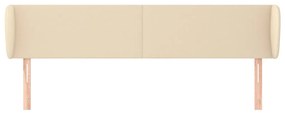 Cabeceira de cama c/ abas tecido 183x23x78/88 cm creme