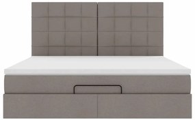 moldura de cama otomana vidaXL com tecido Taupe 180x200cm