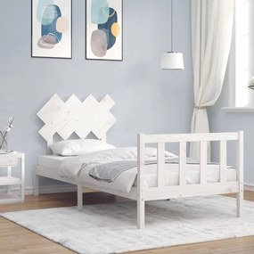vidaXL Cama sem colchão 90x200 cm madeira de pinho maciça branco