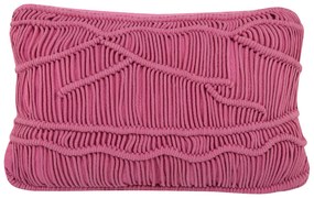 Conjunto de 2 almofadas decorativas em macramé de algodão rosa 30 x 50 cm KIRIS Beliani
