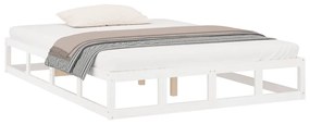 Estrutura de cama 160x200 cm madeira maciça branco