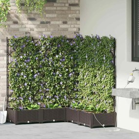 Jardineiras de Jardim 1 pc Castanho 120 x 120 x 126 cm Plástico