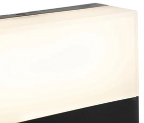Moderno candeeiro de parede exterior preto IP44 com LED - Dualy Moderno