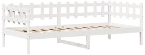 Sofá-cama c/ gavetas 90x200cm madeira de pinho maciça branco