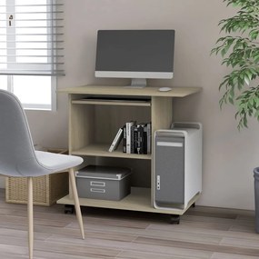 802897 vidaXL Secretária computador 80x50x75 cm contraplacado carvalho sonoma