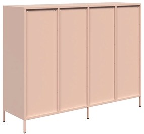Aparador 135x39x103,5 cm aço laminado a frio rosa