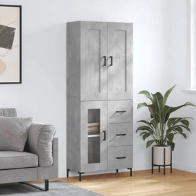 vidaXL Armário alto 69,5x34x180 cm derivados de madeira cinza cimento