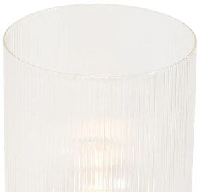 Candeeiro de mesa Art Déco dourado com vidro 2 luzes - Laura Art Deco