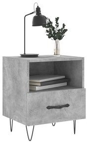 Mesa de cabeceira derivados de madeira cinza cimento