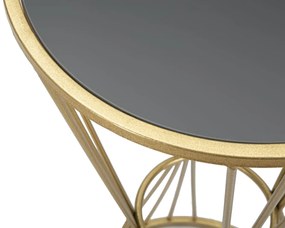 MESA APOIO REDONDA Ø 40X80 CM DOURADA