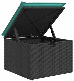2 pcs conjunto sofás jardim c/ almofadões vime PE/acácia preto