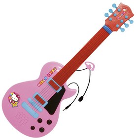 Guitarra Infantil Hello Kitty Microfone Cor de Rosa Eletrónica