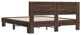 Estrutura de cama 150x200cm derivados madeira/metal