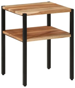 vidaXL Mesa de apoio 35x35x45 cm madeira de acácia maciça e ferro