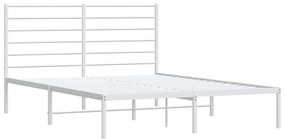 Estrutura de cama com cabeceira 135x190 cm metal branco