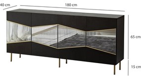 Console Nice – Preto Fumado – 180x80x40 cm
