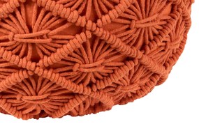 Pufe em macramé de algodão laranja 40 x 40 cm BERKANE Beliani