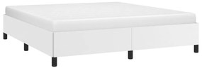 Estrutura de cama 160x200 cm couro artificial branco