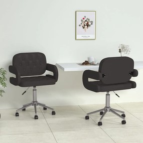 vidaXL Cadeiras de jantar giratórias 2 pcs couro artificial preto