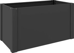 Outsunny Canteiro elevado com fundo aberto, caixa de plantio com barra de reforço e luvas, 102 x 52 x 55 cm, Preto | Aosom Portugal