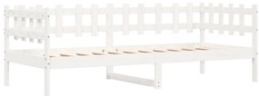 Sofá-cama sem colchão 90x190 cm madeira de pinho maciça branco