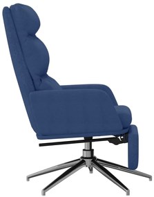 Cadeira de descanso com apoio de pés tecido azul